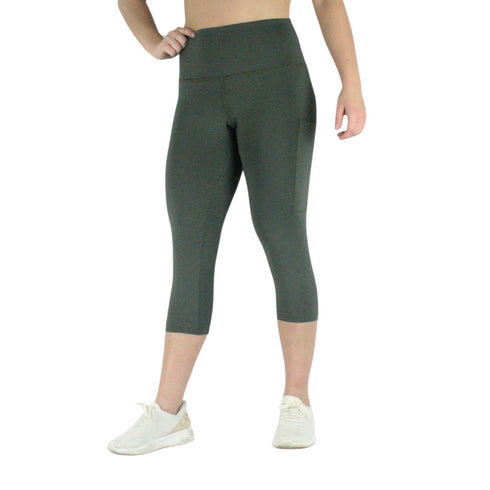 CLEARANCE Leakproof Cropped Leggings - Deep Olive
